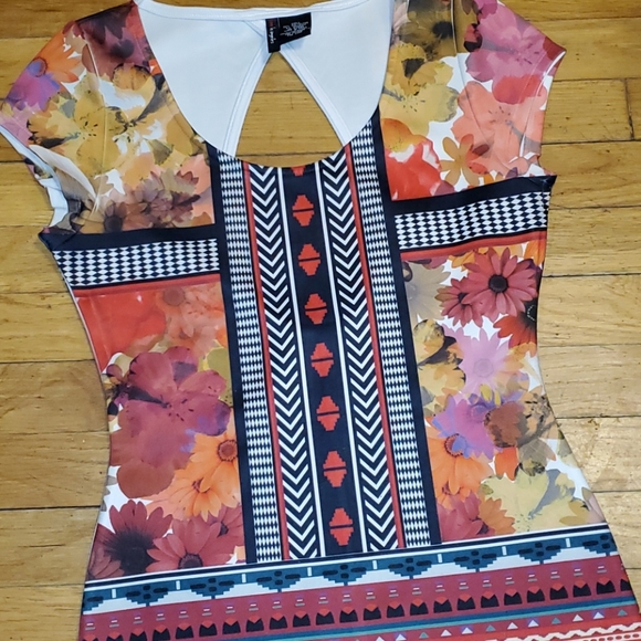 Fire los angeles muti print bodycon dress small - Picture 2 of 6